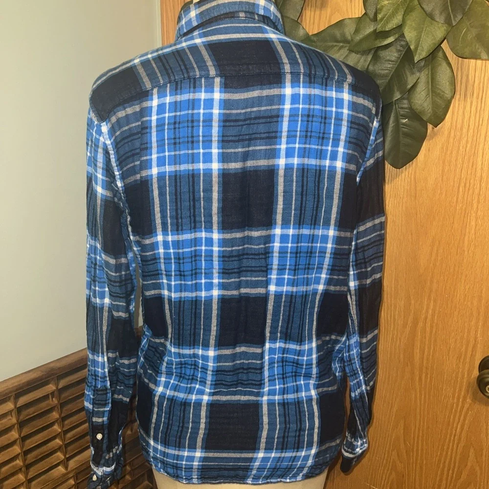 Banana Republic Long Sleeve Untucked Slim Fit Flannel‎ Shirt Men's Size L